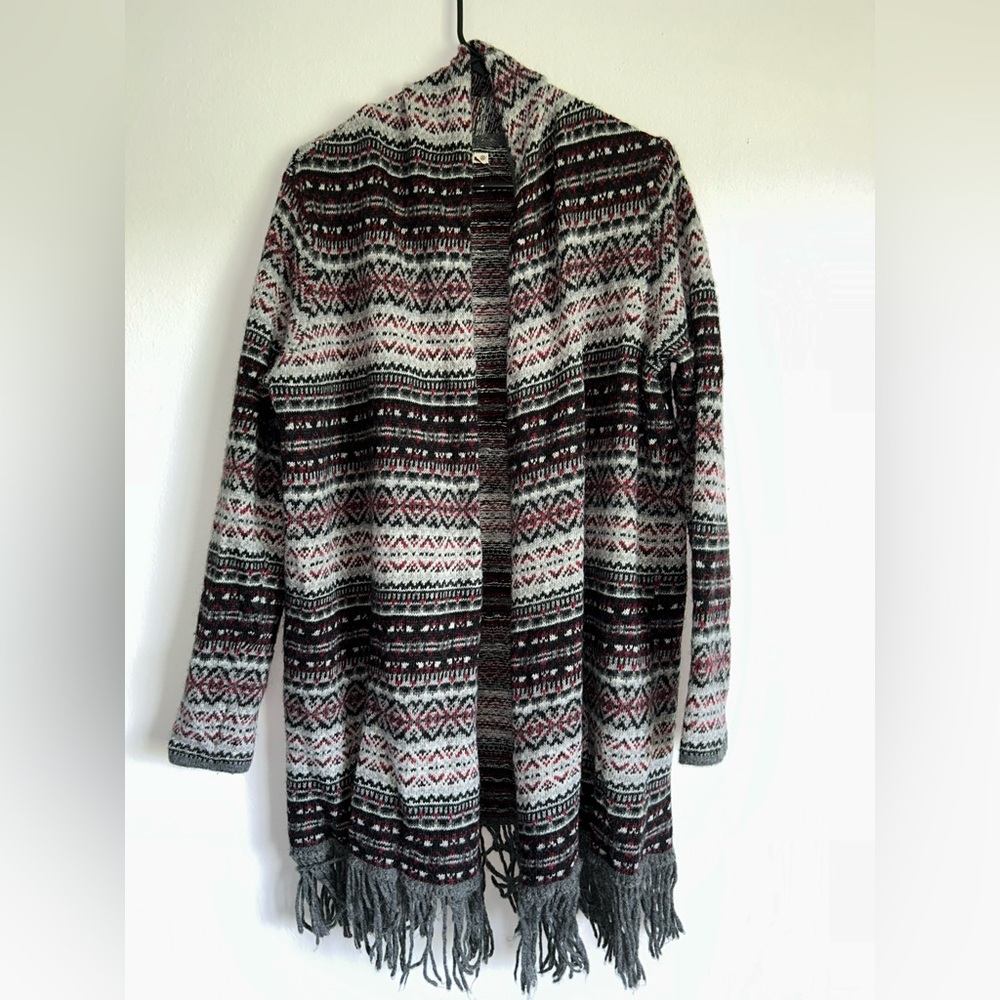 Ruff Hewn Wool Blend Multicolor Patterned Cardigan - image 1